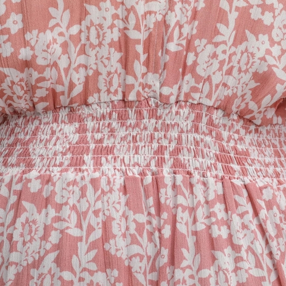 Floral Split Back V-neck Front Slit Cotton Boho Maxi Dress - Picture 12 of 16